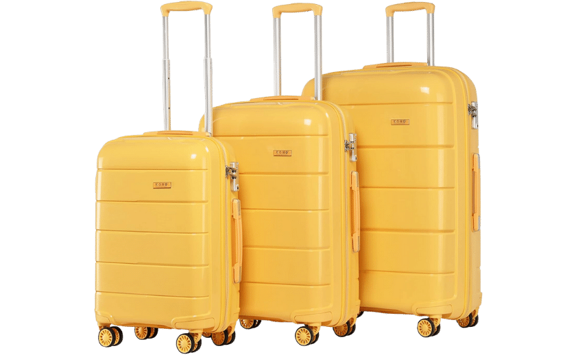 Kono Lightweight Polypropylene Suitcase Set of 3