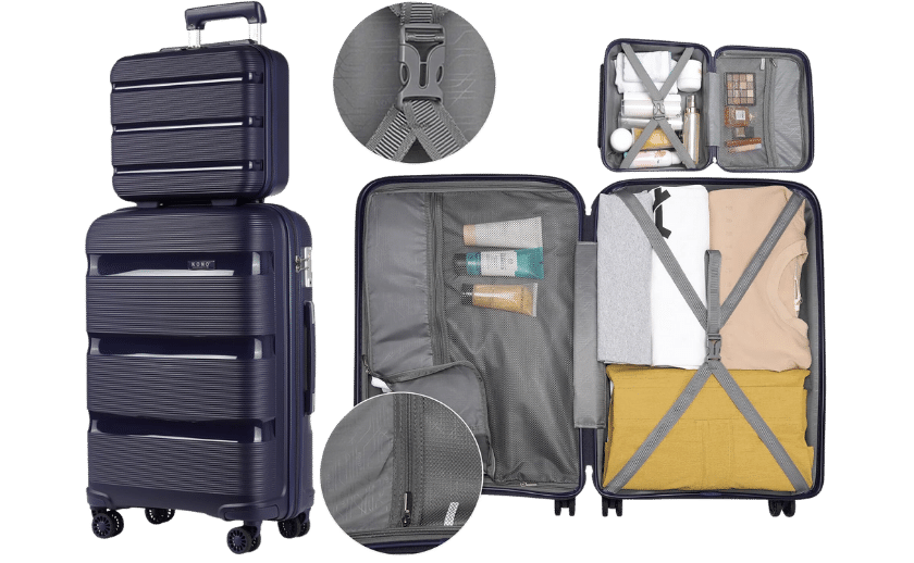 Kono Luggage Travel Sets 2 Piece Polypropylene